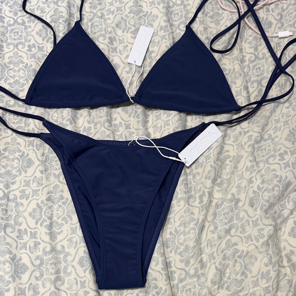 Bright Swimwear Navy Triangle Bikini Set